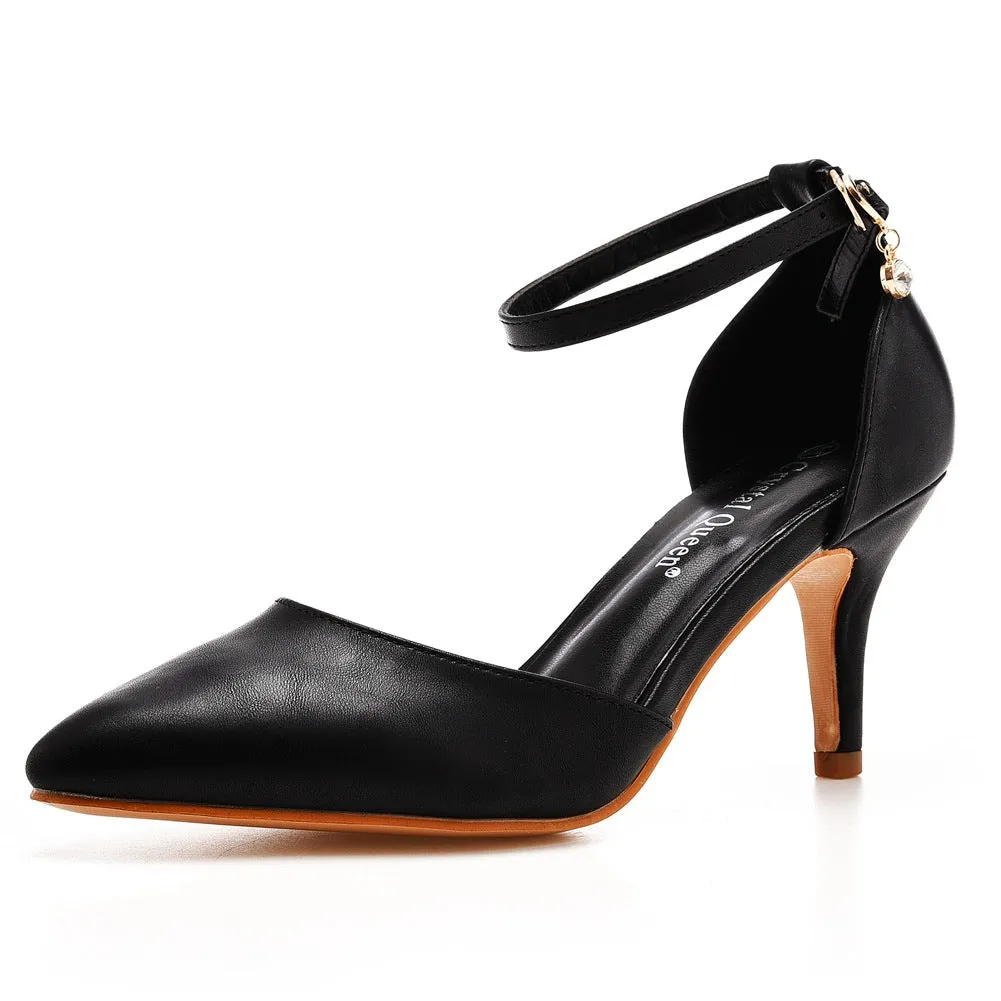 Women's Wedding Shoes Pointed Toe Ankle Strap Stiletto Heel