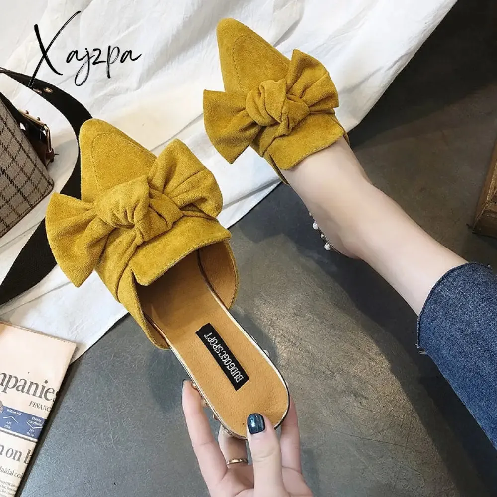 Xajzpa - women mules rubber slippers brand slippers  shoes light designer shoes women luxury slip on sandals fashion summer pearl