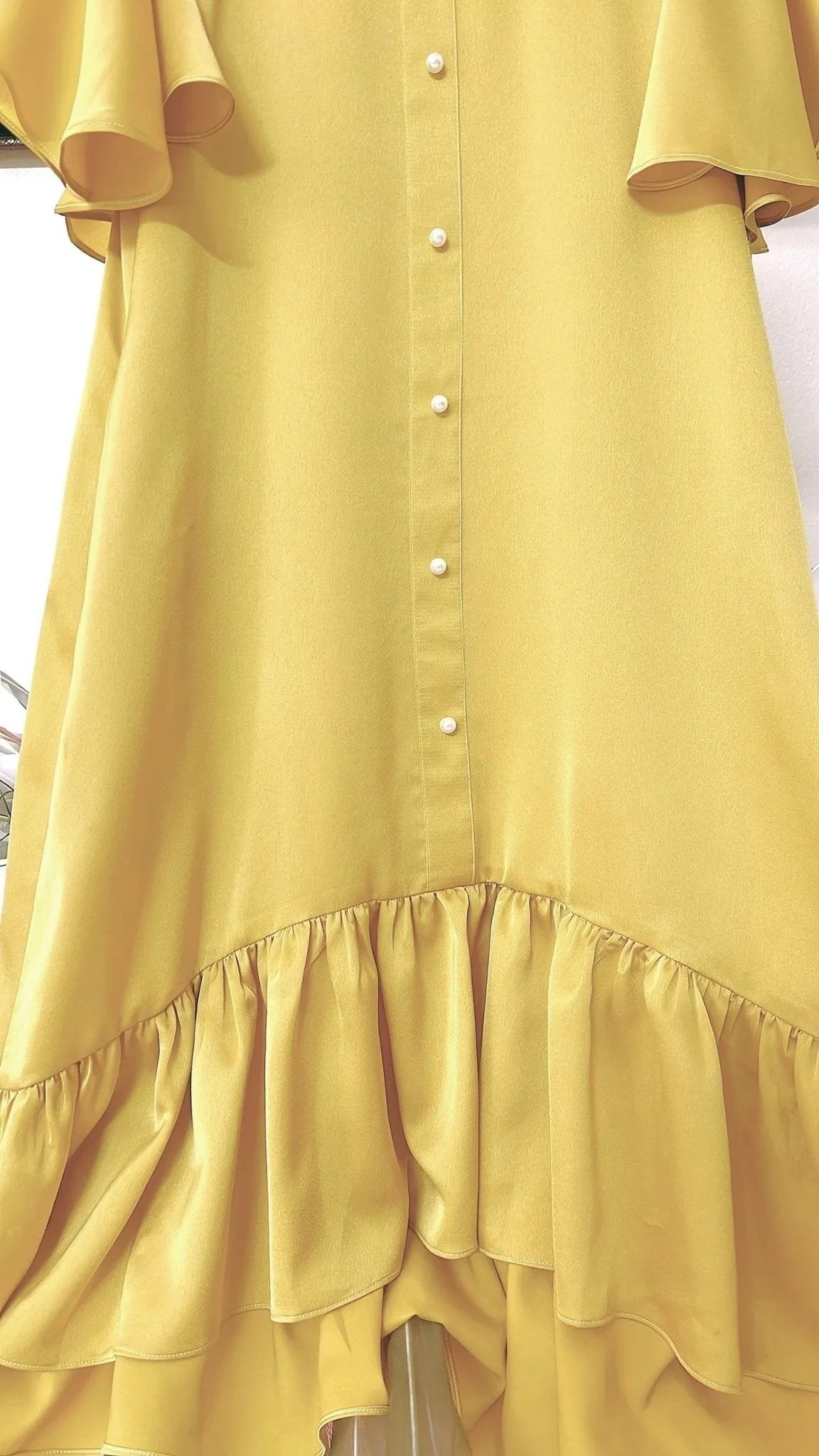 Yellow Ruffle High Low Tunic Dress