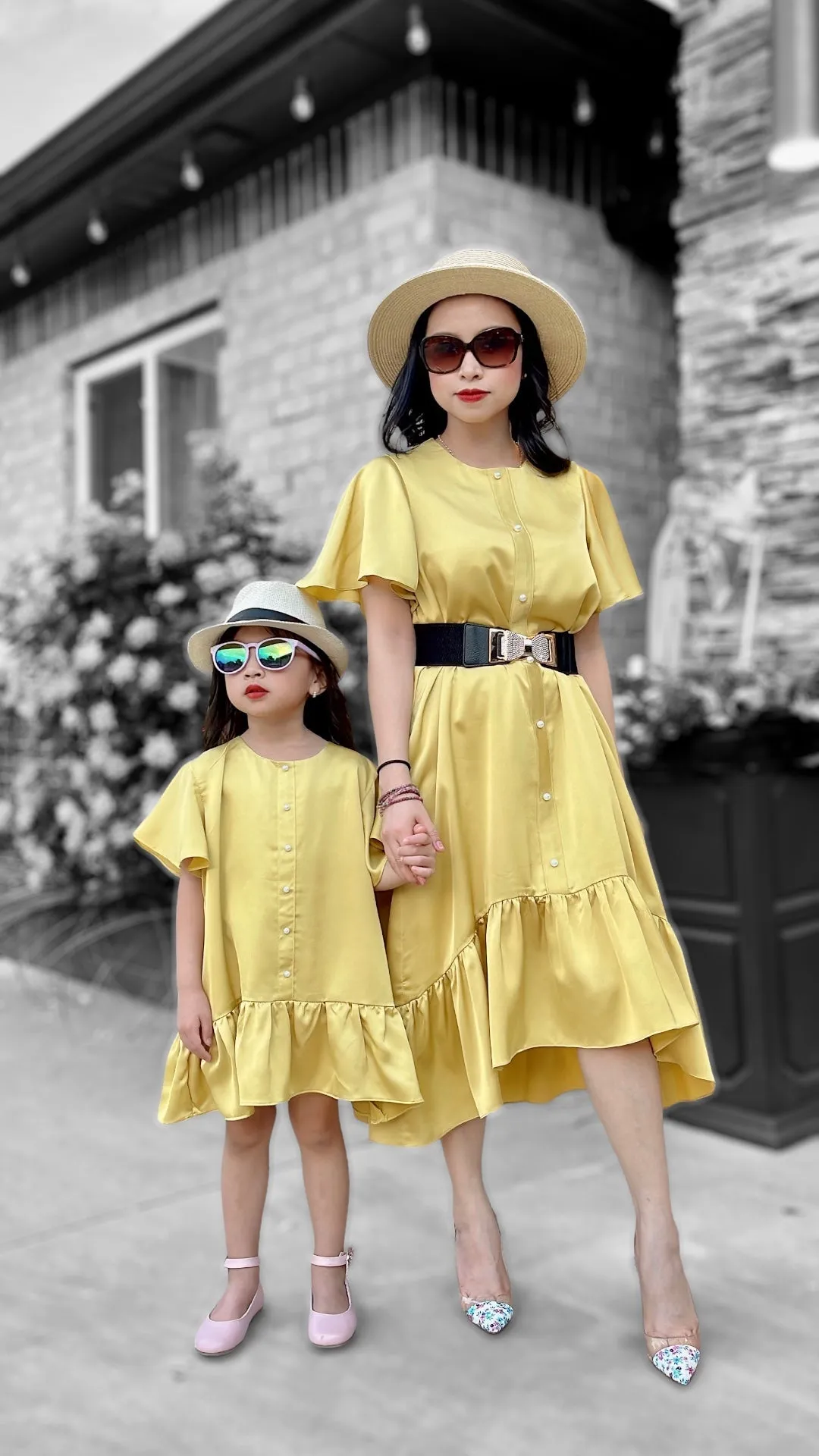 Yellow Ruffle High Low Tunic Dress