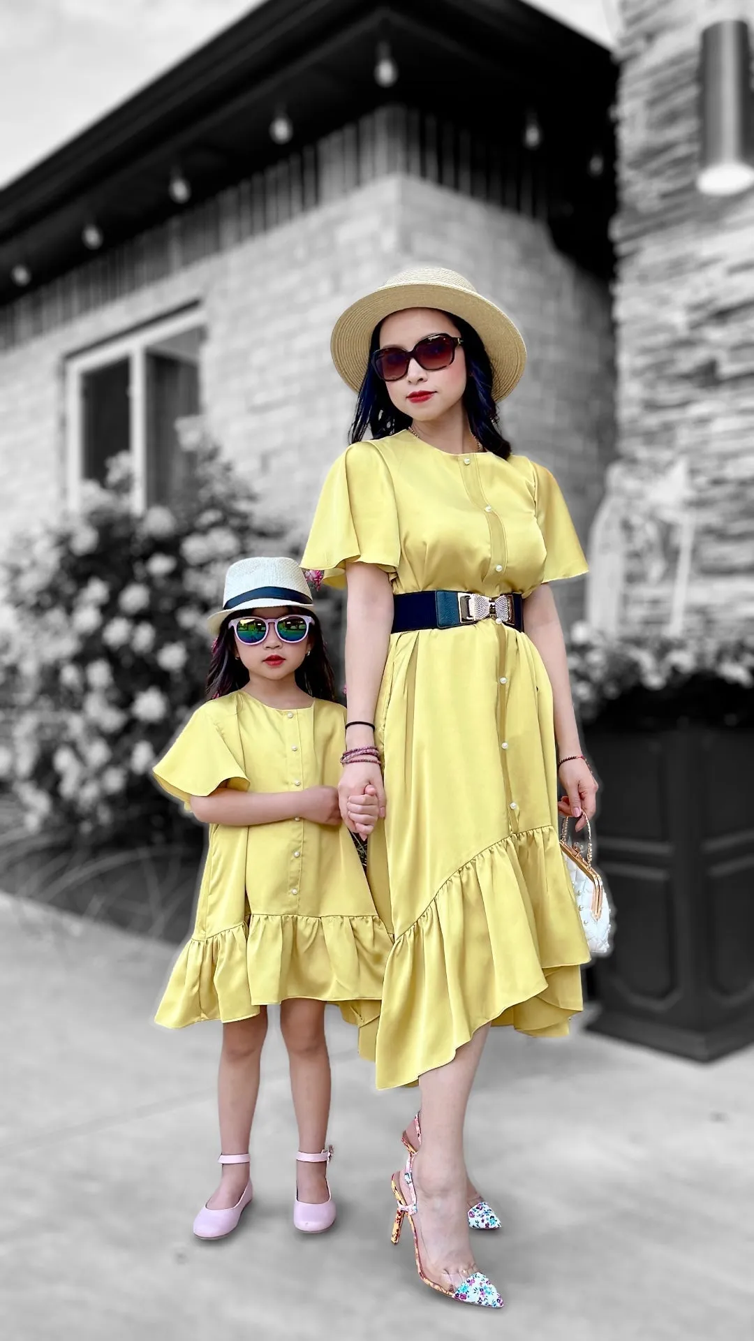 Yellow Ruffle High Low Tunic Dress